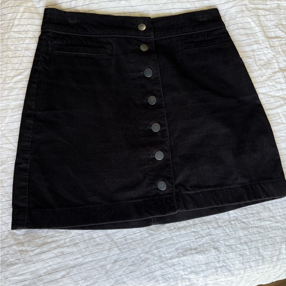 Aritzia Wilfred Black Corduroy Skirt